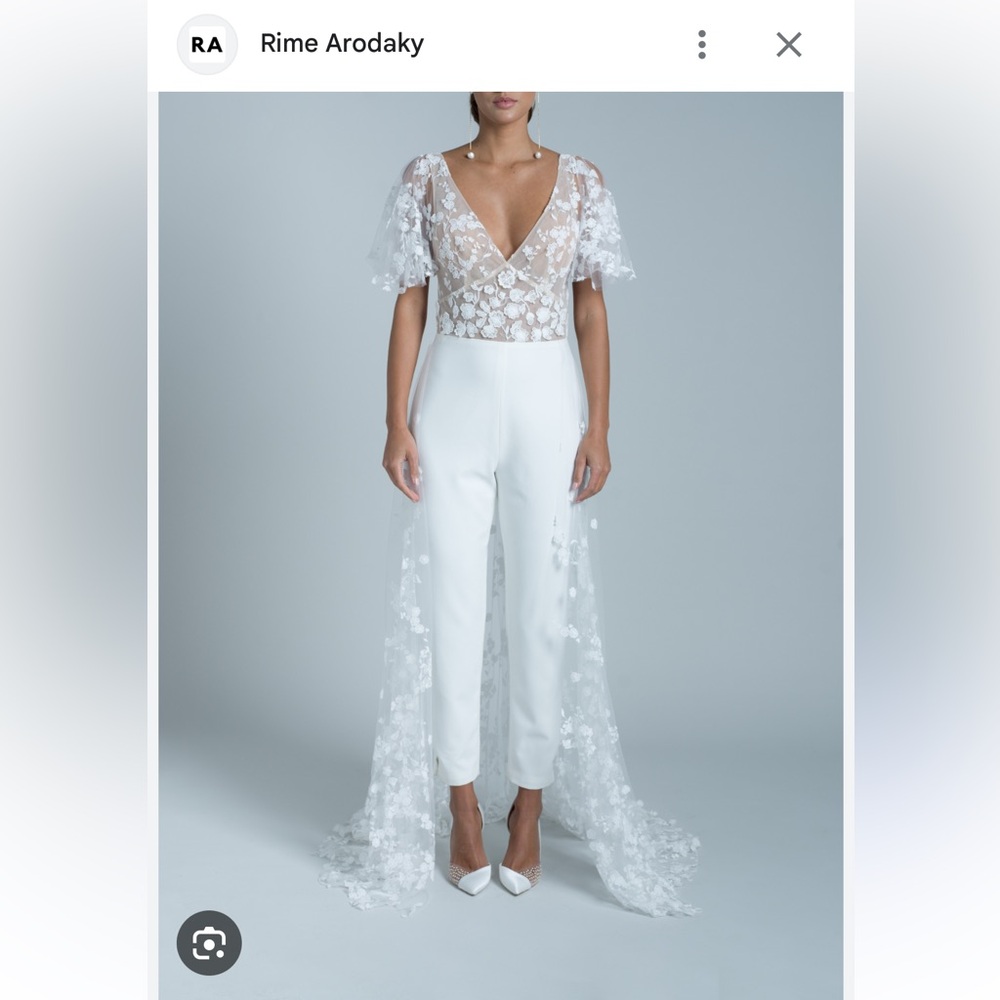 Rime Arodaky Malak Embroidered Tulle and Crepe Bridal Jumpsuit